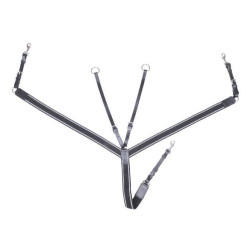 Collier de chasse HKM Economic avec élastique Noir Collier de chasse HKM Economic avec élastique Noir