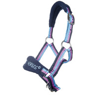 Licol Funny Horses HKM Bleu foncé, bleu, rose foncé Multi-couleurs Licol Funny Horses HKM Bleu foncé, bleu, rose foncé Multi-couleurs