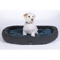 Lit pour chien Anam Cara ovale HKM Bleu foncé / pétrole