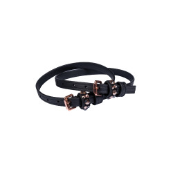 Lanières d'éperon HKM Rosegold Glamour Style Biothane Noir Lanières d'éperon HKM Rosegold Glamour Style Biothane Noir