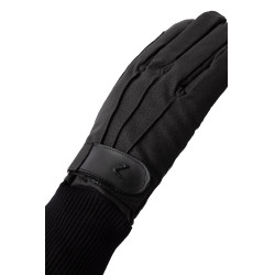 Gants en cuir PU doublés polaire Horze Noir Gants en cuir PU doublés polaire Horze Noir
