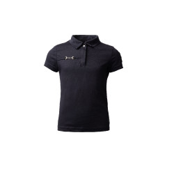 Polo fonctionnel à manches courtes Denise enfant Horze Bleu marine foncé