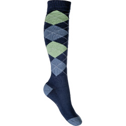 Chaussettes HKM Warming up Bleu jeans / carreaux
