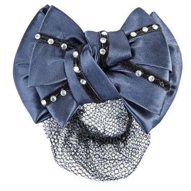 Résille avec noeud HKM Bleu foncé