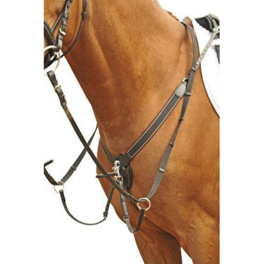 Collier de chasse avec élastique large HKM Noir Collier de chasse avec élastique large HKM Noir