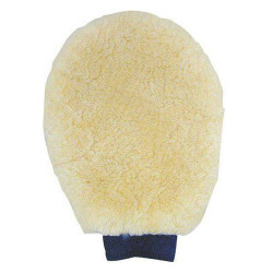 Gant de pansage HKM en mouton véritable Naturel Marron Gant de pansage HKM en mouton véritable Naturel Marron