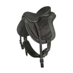 Selle shetland sans arçon HKM Noir / noir Selle shetland sans arçon HKM Noir / noir