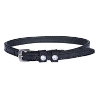 Lanières d'éperon HKM Crystal cuir verni Noir