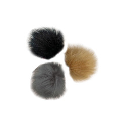 Pompon pour toque HKM par 3 Marron / gris / noir Pompon pour toque HKM par 3 Marron / gris / noir