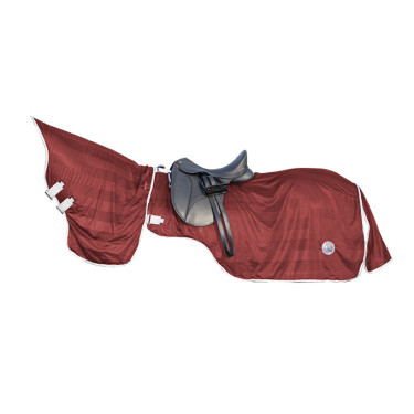 Couverture anti-mouches avec col amovible HKM Rouge foncé