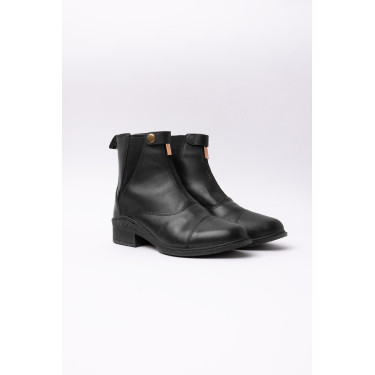 Boots cuir Rose fermeture éclair devant Horze Boots cuir Rose fermeture éclair devant Horze