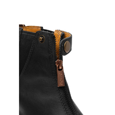 Boots cuir Rose fermeture éclair devant Horze Boots cuir Rose fermeture éclair devant Horze