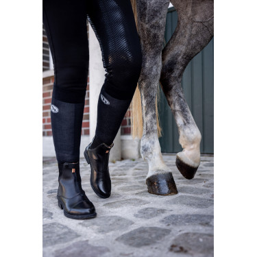 Boots cuir Rose fermeture éclair devant Horze Boots cuir Rose fermeture éclair devant Horze
