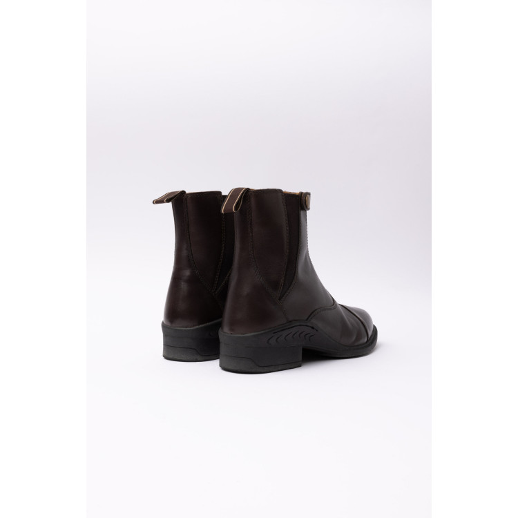 Boots cuir Rose fermeture éclair devant Horze Boots cuir Rose fermeture éclair devant Horze