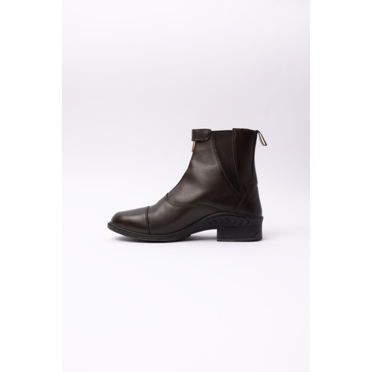 Boots cuir Rose fermeture éclair devant Horze Boots cuir Rose fermeture éclair devant Horze