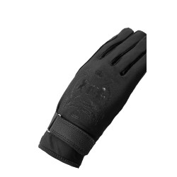 Gants d'équitation B Vertigo Laia femme avec logo imprimé Noir