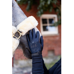 Gants d'équitation B Vertigo Laia femme avec logo imprimé Marine foncé Bleu Gants d'équitation B Vertigo Laia femme avec logo imprimé Marine foncé Bleu