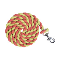 Longe HKM Cotton avec mousqueton Vert pomme / néon corail Rose
