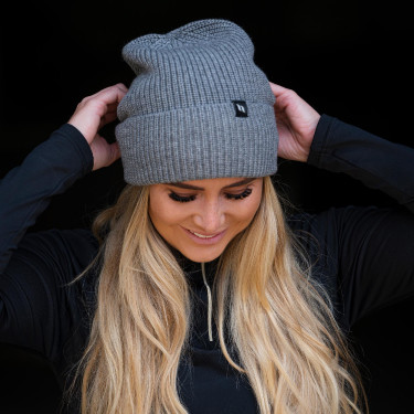 Bonnet Back on Track Ava en laine avec revers Gris