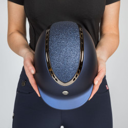 Casque EQ3 Pardus Smooth Top avec molette Back on Track Bleu pailleté Casque EQ3 Pardus Smooth Top avec molette Back on Track Bleu pailleté