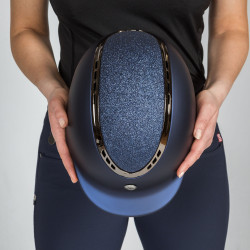 Casque EQ3 Pardus Smooth Top avec molette Back on Track Bleu pailleté Casque EQ3 Pardus Smooth Top avec molette Back on Track Bleu pailleté