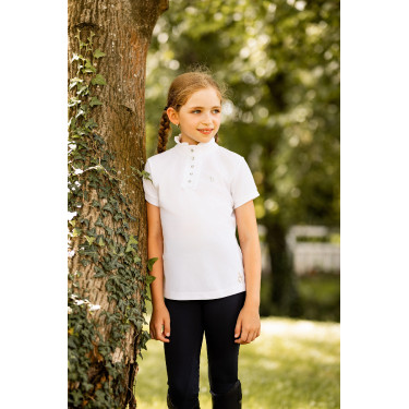 Polo de concours manches courtes à volants Christel enfant Horze Polo de concours manches courtes à volants Christel enfant Horze