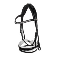 Bridon Dalila en cuir de veau Acavallo Noir / blanc