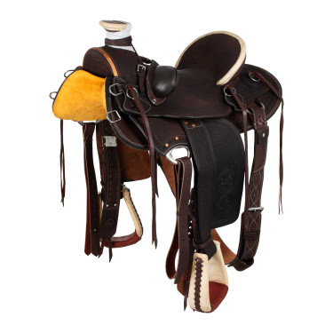 Selle western Wade avec arçon en bois et sangle Denver Selle western Wade avec arçon en bois et sangle Denver