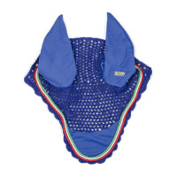 Bonnet anti-mouches cheval coton Derby Bleu royal