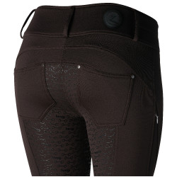 Pantalon d'équitation thermique full grip Horze Rhea enfant poches arrière Marron foncé Pantalon d'équitation thermique full grip Horze Rhea enfant poches arrière Marron foncé
