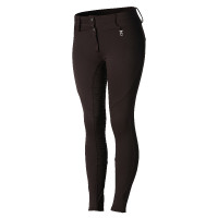 Pantalon d'équitation thermique full grip Horze Rhea enfant poches arrière Marron foncé