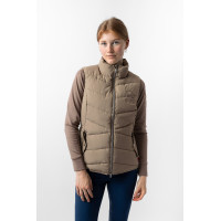 Doudoune sans manches matelassé B Vertigo Cordelia Brun boue Beige