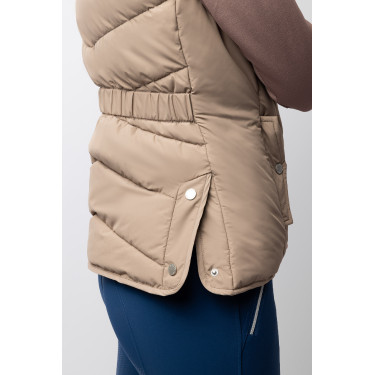 Doudoune sans manches matelassé B Vertigo Cordelia Brun boue Beige