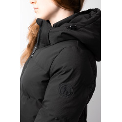 Manteau long Paloma matelassé femme Horze Noir caviar