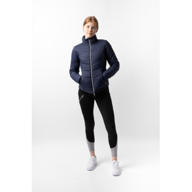 Veste d'équitation matelassée Horze Astrid femme Bleu polaire Bleu marine