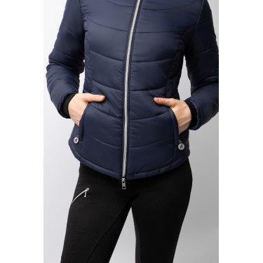 Veste d'équitation matelassée Horze Astrid femme Bleu polaire Bleu marine