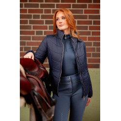 Veste d'équitation matelassée Horze Astrid femme Bleu polaire Bleu marine