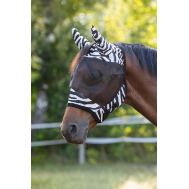 Masque de protection contre les mouches Zèbre avec protection des oreilles Covalliero Masque de protection contre les mouches Zèbre avec protection des oreilles Covalliero