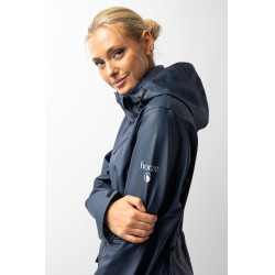 Imperméable Horze Hazel femme long à fentes Bleu marine foncé