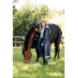 Imperméable Horze Hazel femme long à fentes Bleu marine foncé