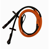Rênes caoutchouc T de T orange Havane foncé