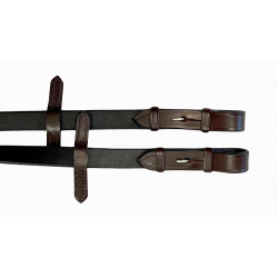 Rênes caoutchouc T de T orange Havane foncé Marron