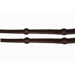 Rênes caoutchouc T de T arretoirs Havane foncé Marron