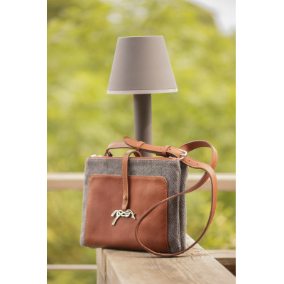 Sac Pénélope Pablito grand modèle Motif chevron / cognac
