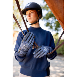 Gants d'équitation imperméables et rembourrés B Vertigo Onyx Marine titan Bleu marine