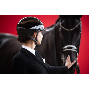 Casque d'équitation Abus Airluxe Chrome L.V Noir brillant