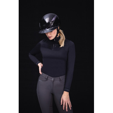 Casque d'équitation Abus Airluxe Chrome L.V Noir brillant