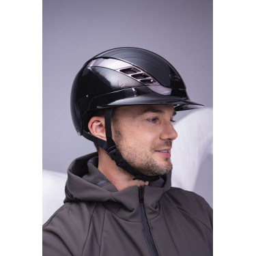 Casque d'équitation Abus Airluxe Chrome L.V Noir brillant