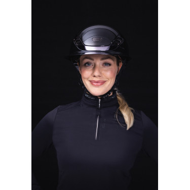 Casque d'équitation Abus Airluxe Chrome L.V Noir brillant