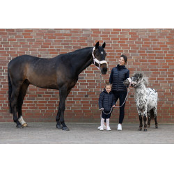 Licol Eskadron fausse fourrure Double pin Rose poudré